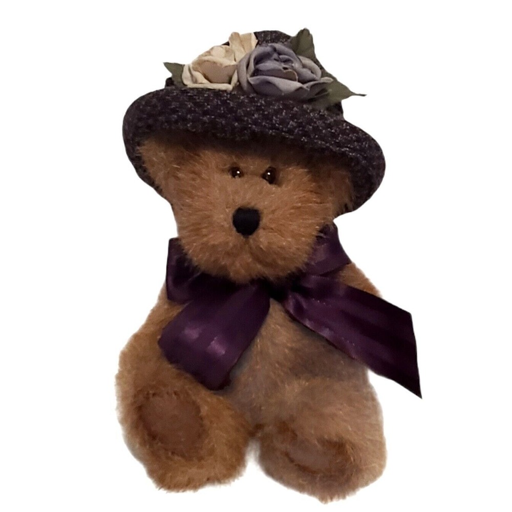 Boyds Bears 6" CHRISTIANA LABEARSLEY #918446 2001 Plush W/Purple Plaid Hat